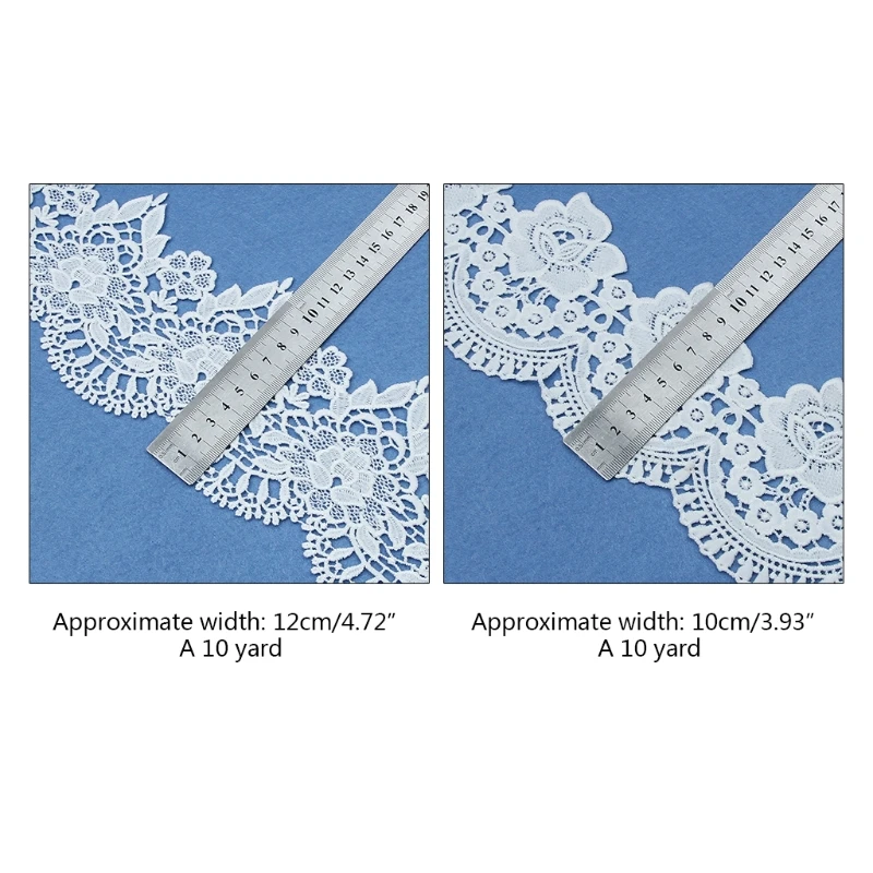 10 ياردة شريطة من الدانتيل الأبيض المنسوجة الفرقة الدانتيل لوازم الزفاف DIY بها بنفسك اليدوية
