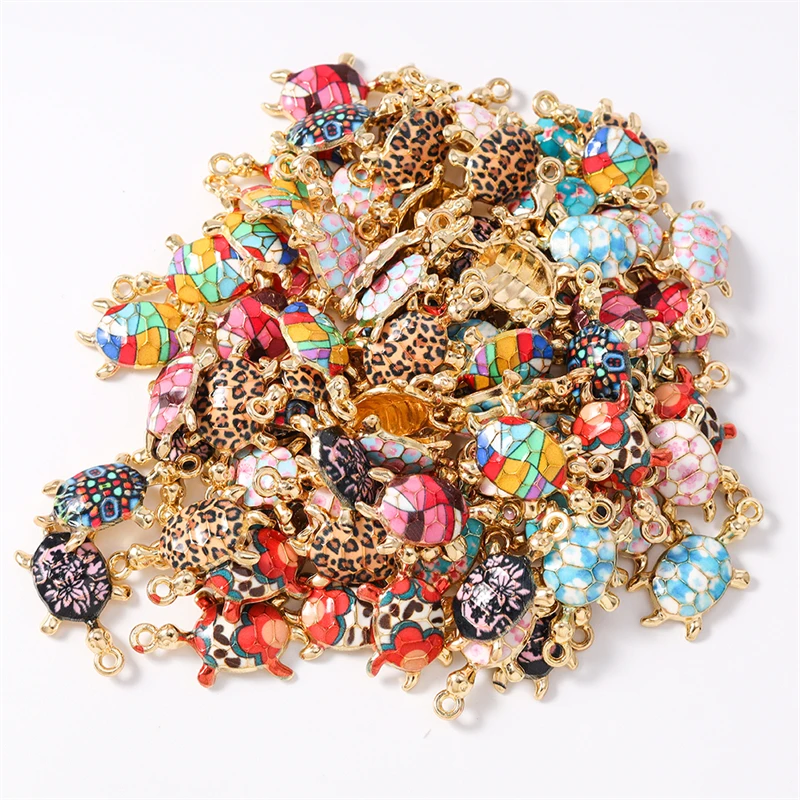 Duarte 20 Teile/los Nette Bunte Emaille Tier Schildkröte Charms Anhänger für Die Herstellung Von DIY Ohrringe Halsketten Armband Schmuck Erkenntnisse – Detail 15