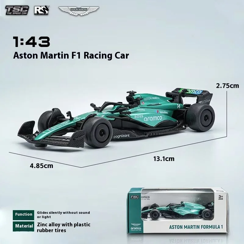 Model wyścigowy Aston Martin F1 Tsc Speed Card 1:43, symulacja, model samochodu ze stopu, kolekcja, ozdoba na biurko, zabawka