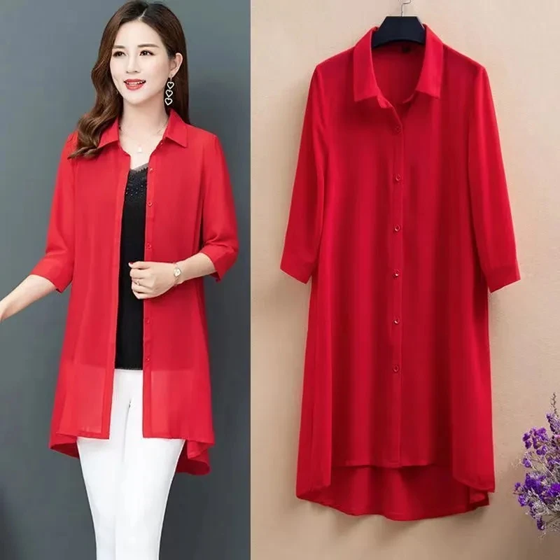 4XL Female Long Cardigans 2024 New Summer Women Loose Coat Jacket Ladies Shawl Outerwear Chiffon Sun Protection Jacket Mujer