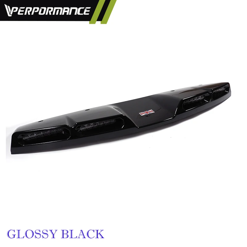 Glossy Black Car Front Spoiler For Defender 90 110 Front Wings Carbon Fiber Spoiler With 4LED Style Defender Roof Spoiler Black