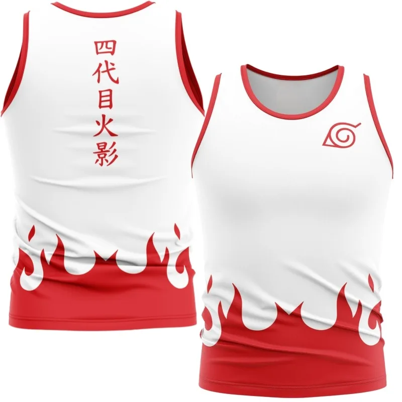 2026 New Japanese Anime Naruto: Fourth Hokage of Konoha Theme Vest, Quick-drying and Breathable Unisex Sleeveless Sports T-shirt