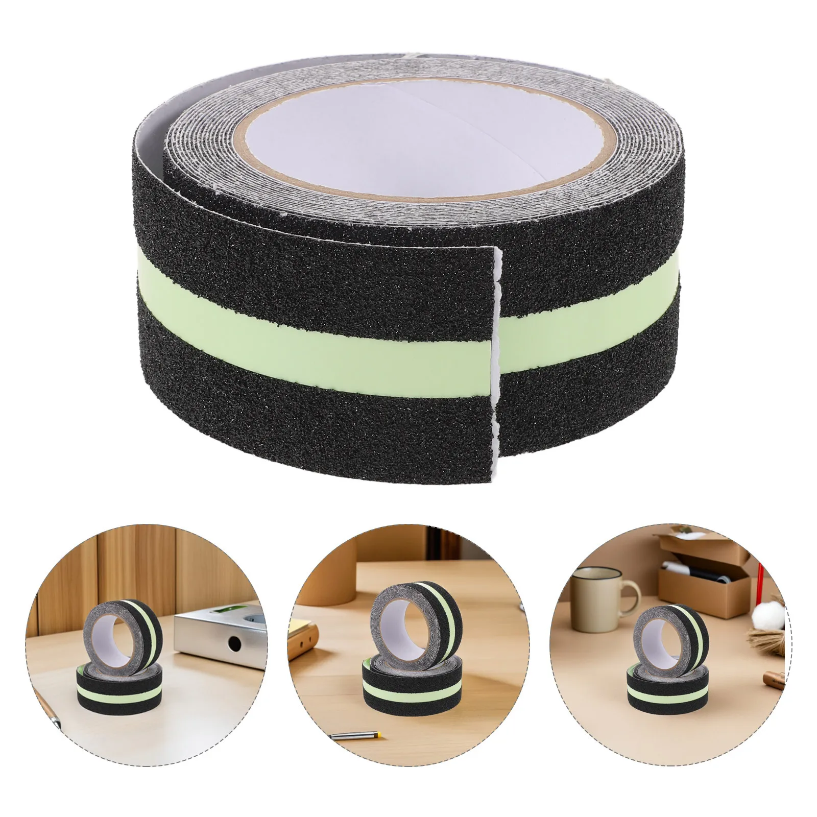

2 Rolls Glow-in-The-Dark Non Slip Stair Treads Self-Adhesive Traction Tape for Steps Slip Resistant Floor Safety Strips Indoor