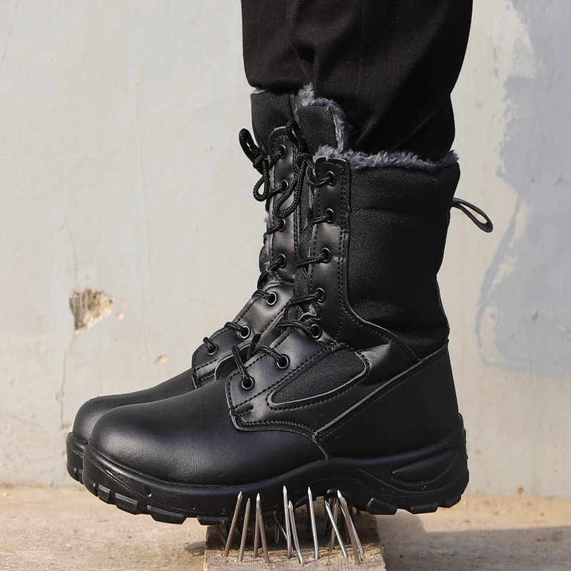 Botas de seguridad para el trabajo para hombre, zapatos de trabajo a prueba de perforaciones, antigolpes botas de combate del desierto, zapatos