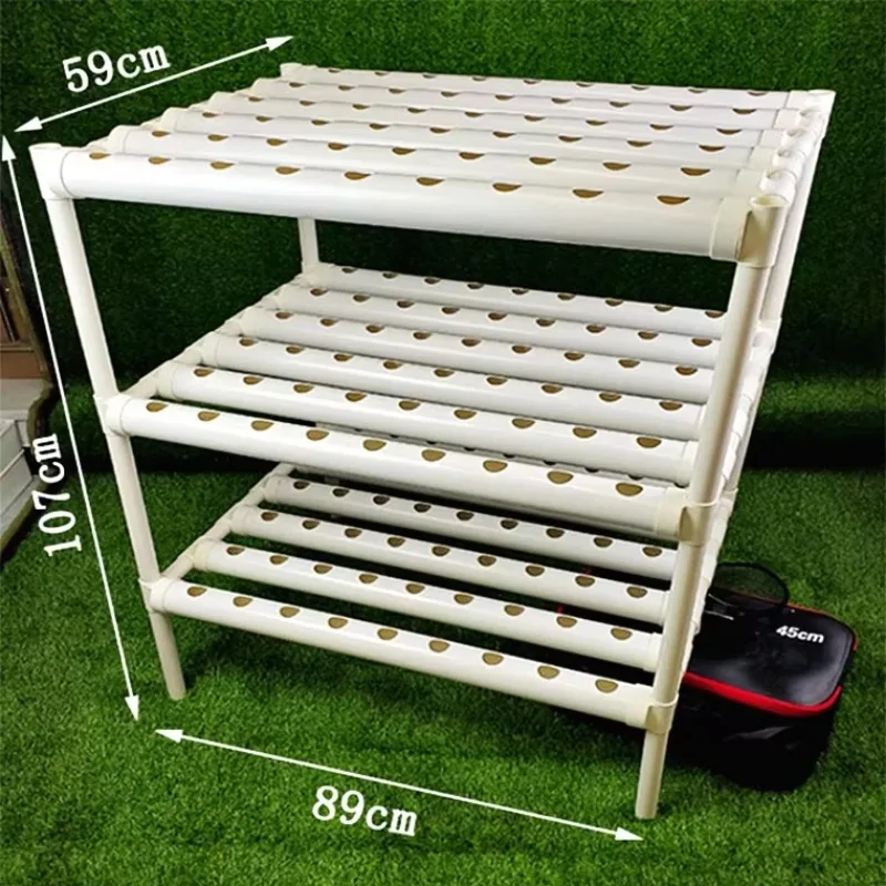 Hydroponics Nft System with 36/54/72/108 Holes Kits,Vertical Hydroponic Growing Systems PVC Tube Plant Vegetable