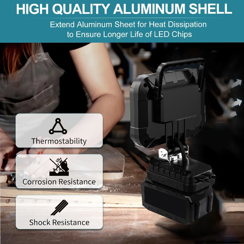 5 inch Cordless Work Lamp For Makita 18V Battery light LED Lantern Job site Lights Camping Flashlight Emergency Lighting