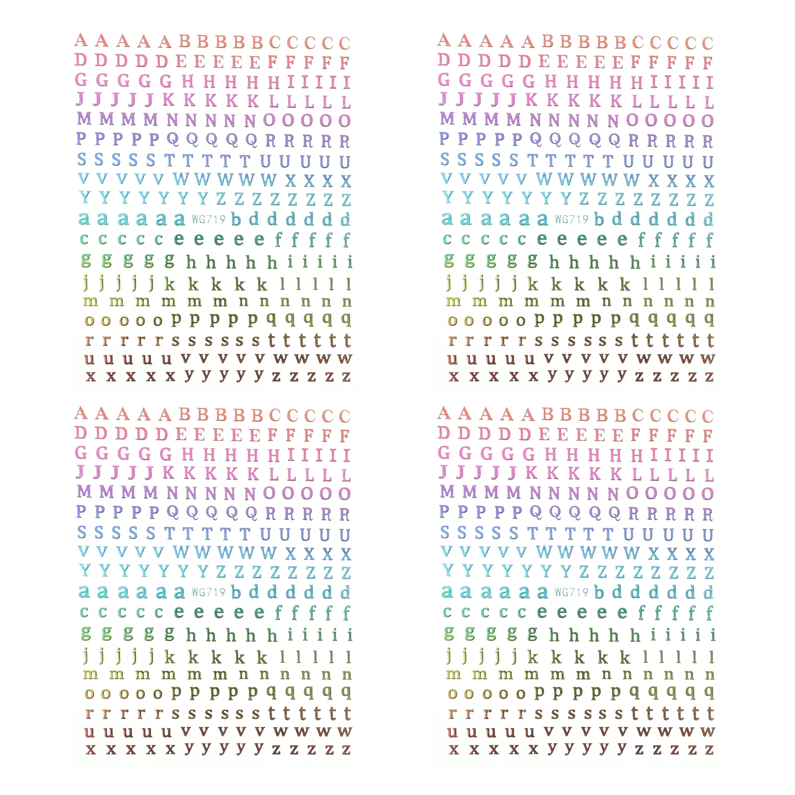 

4 Sheets Pvc Alphabet Self-Adhesive Letter Decals Women Diy Nails Decoration Skin-Friendly For Art Decals For Nails Nail Art