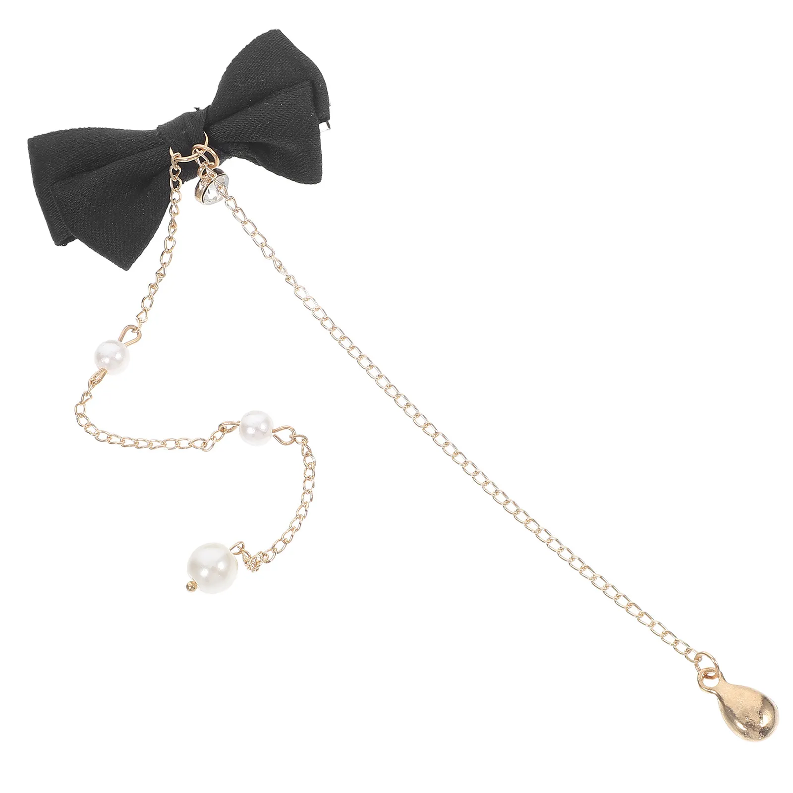 2pcs Hair Bow Clips with Dangle Chain Tassels for Thick, Thin, Straight or Curly Hair – Fashion Hairpins