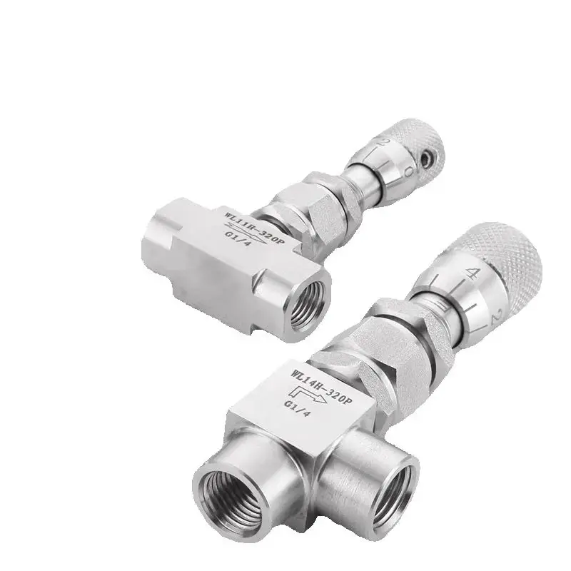 304 stainless steel micro-control valve internal thread calibration valve needle flow trimmer valve WL11-H-320P