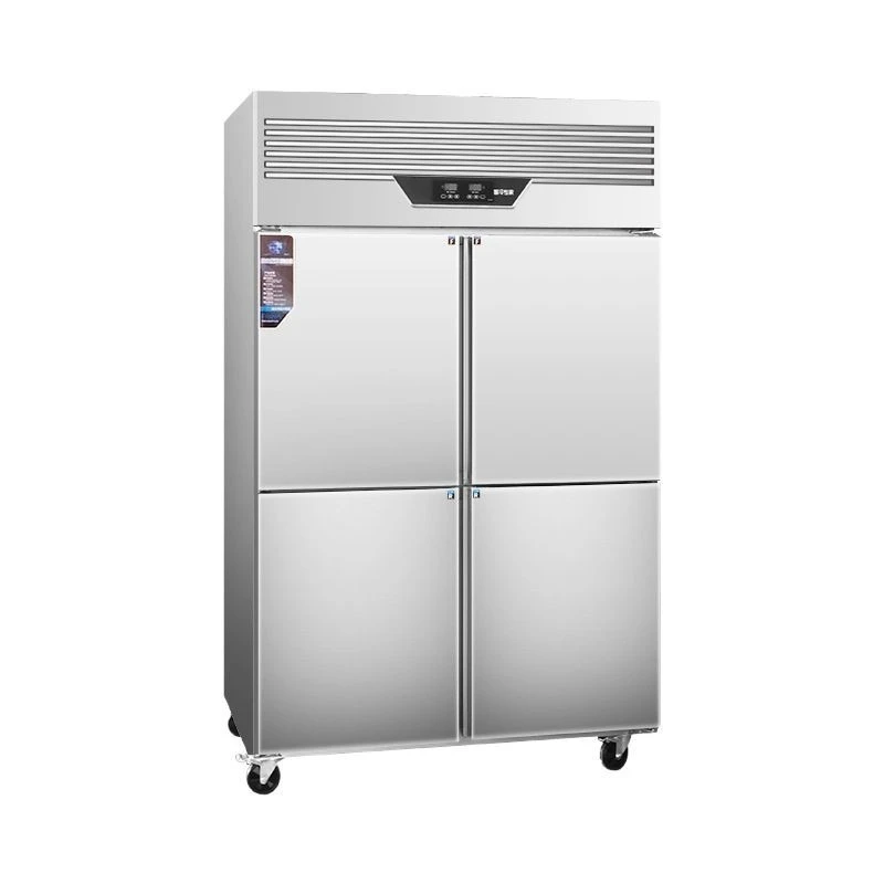 Four-door freezer commercial large-capacity refrigerated freezer double-temperature vertical fresh-keeping cabinet six-door