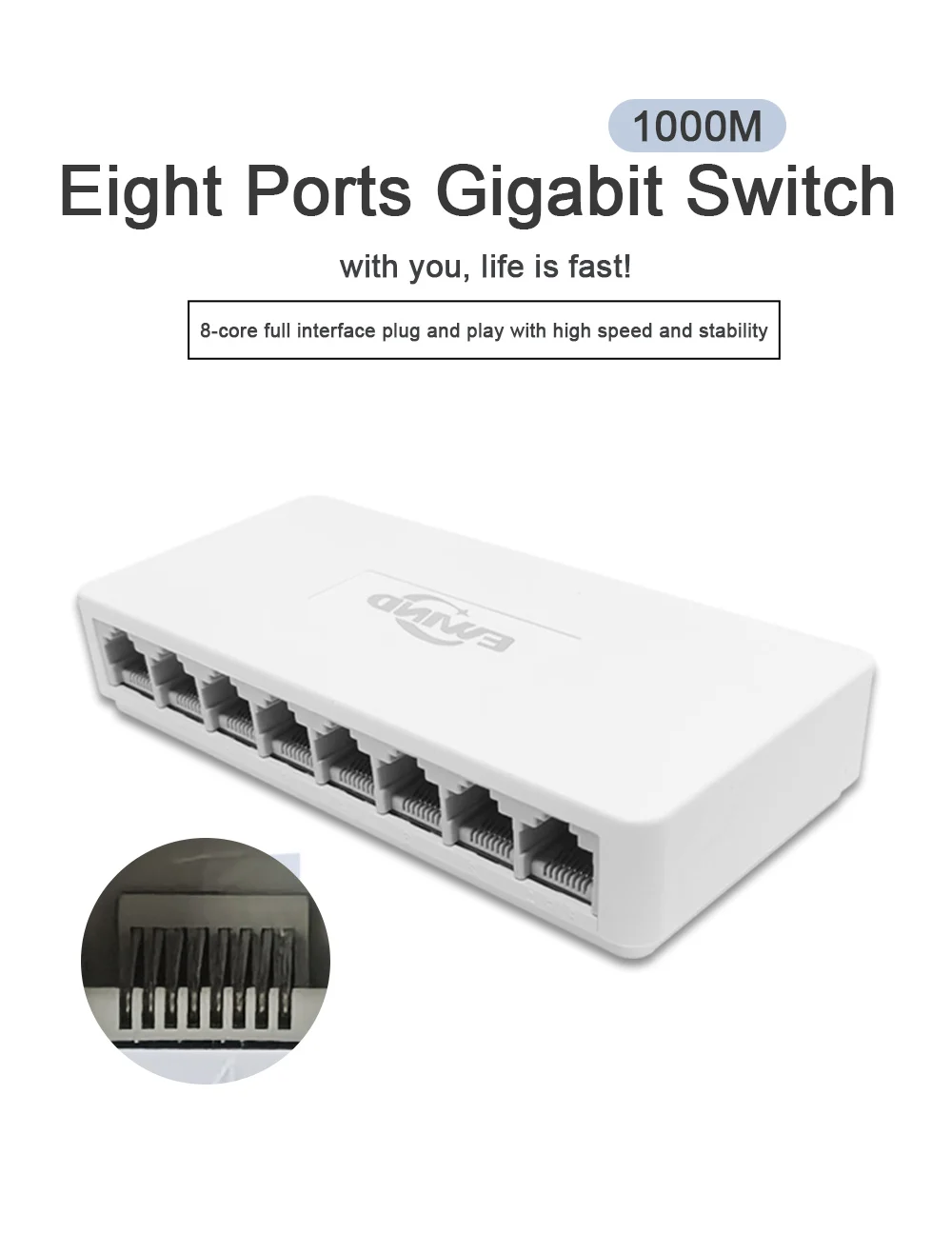 محول إيثرنت 5/8 منافذ جيجابت محول الشبكة 10/100/1000Mbps الاستشعار التلقائي السريع RJ45 سطح المكتب محول إيثرنت السيارات MDI/MDIX #1
