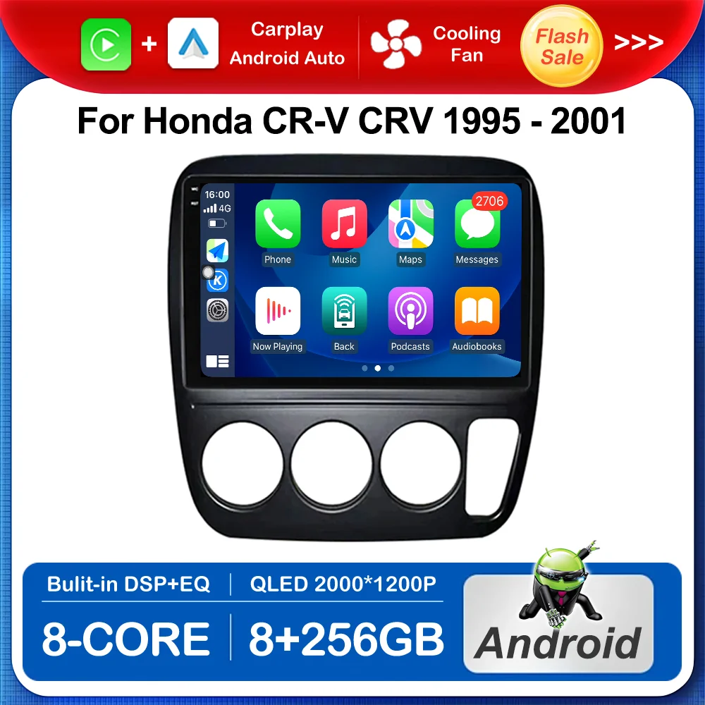 

Android OS Intelligent System Car Multimedia Video Player 9 '' for Honda CR-V CRV 1995 - 200 GPS Navigation Wireless BT WiFi 4G
