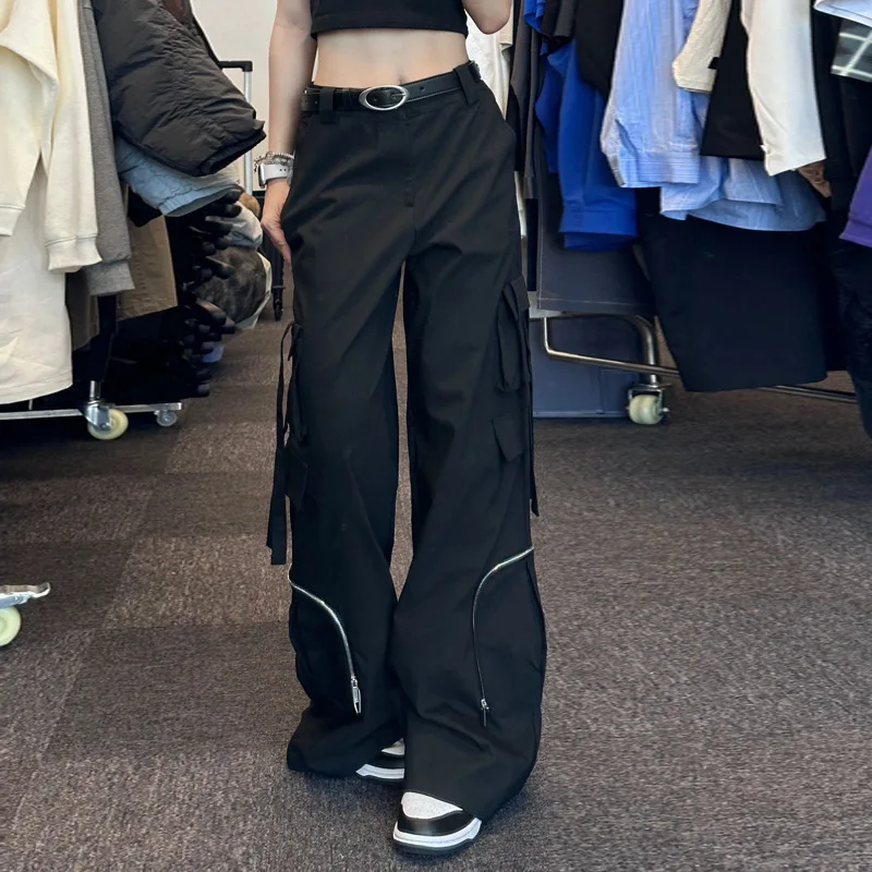 Pantaloni cargo Hip Hop stile americano Donna Y2k Streetwear Pantaloni a gamba larga Pantaloni sportivi larghi moda coreana Pantaloni da jogging Abbigliamento donna