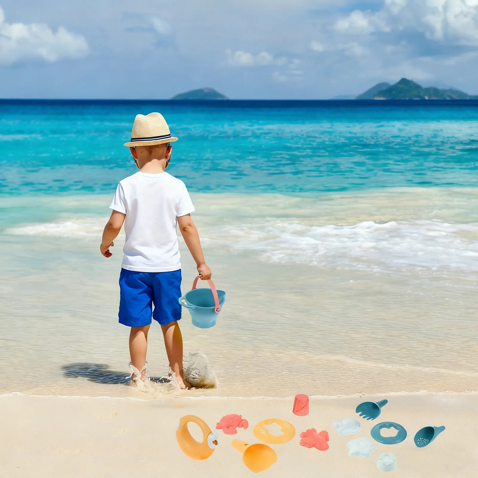 14Pcs Kid Beach Sand Set Durable Excavating Tools Creative Sand Molds Safe Summer Outdoor Play Activity Kids Child Beach Toy