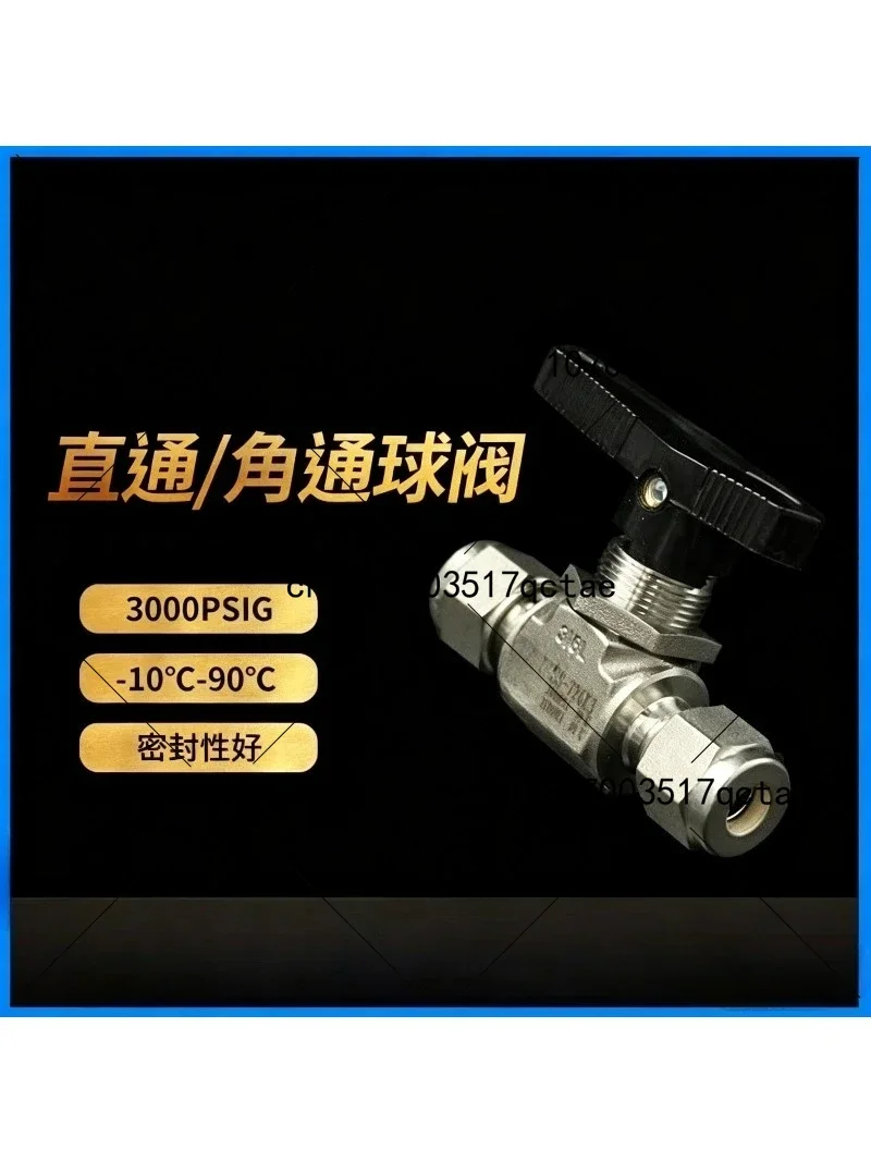 2 Way Ball Valve 316L Stainless Steel Tube Valve Ferrule Fitting Shut Off Valve for Fluid Control System