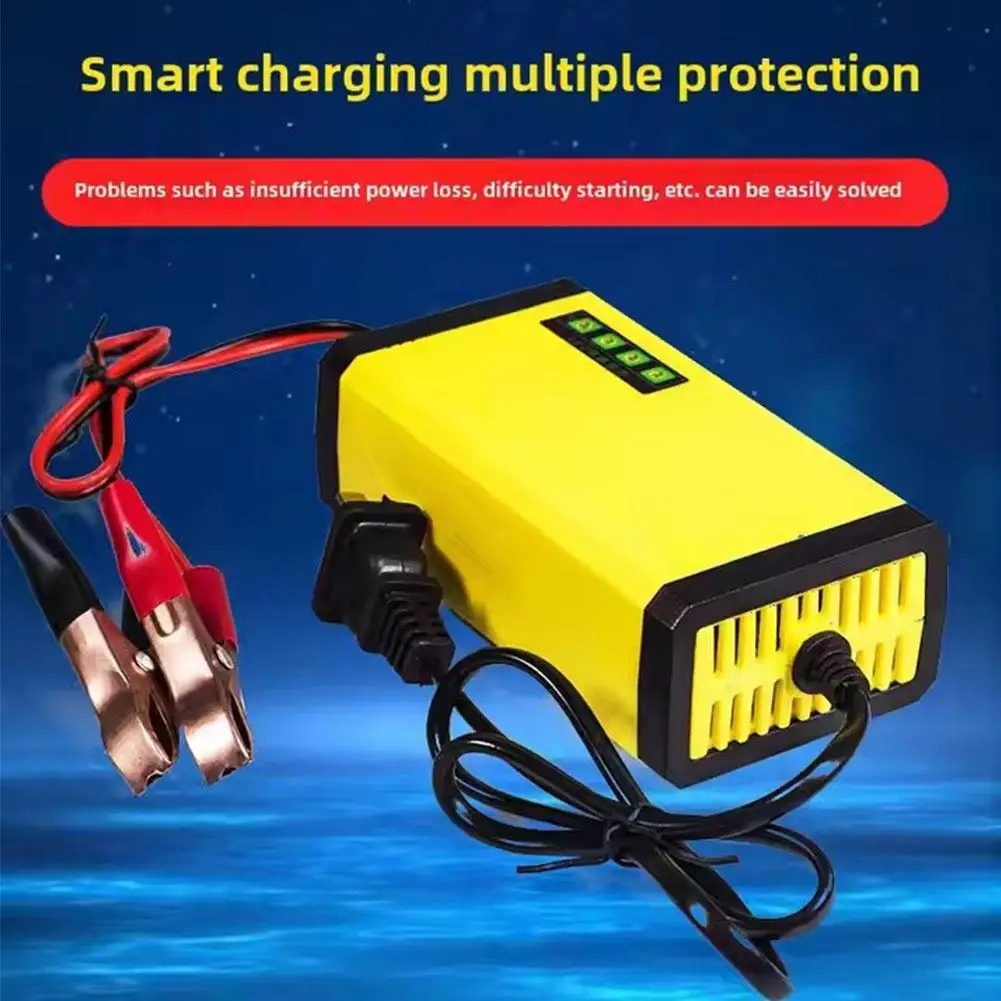 شاحن بطارية السيارة 12 فولت 2 أمبير، شحن سريع، بطارية حمض الرصاص الجاف الرطب، شاشة LED، شاحن بطارية شاحنة دراجة نارية #4