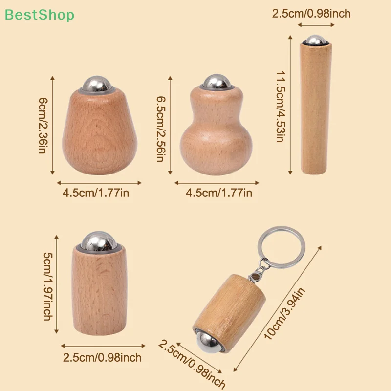 أدوات تدليك الوجه الخشبية، أدوات تدليك كرة حديدية صغيرة محمولة باليد، أدوات العناية بالبشرة، سهلة التنظيف والاستخدام #6