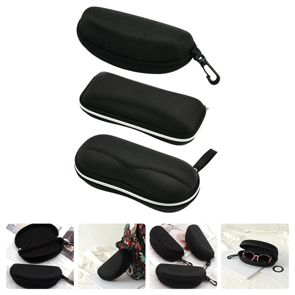 3Pcs Portable Glasses Case Soft Lined Secure Fit Eyeglass Box for Computer Glasses Driving Shades Protector Sunglasses Case