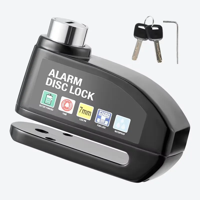 Motorfiets Alarmslot Fiets Schijfslot Waarschuwing 130DB Beveiliging Legering Anti Diefstal Waterdicht Remrotor Hangslot Schijfremslot