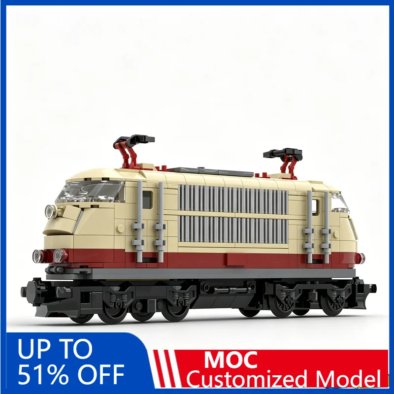 

509 Pcs Br103 Customizeize Locomotive 6 WideTan/Red Building Blocks Education Assembly Toy Train Collection Birthday Xmas Gift