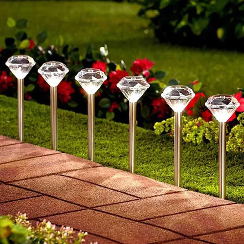 Luci solari da esterno, luci da giardino ad energia solare, luci da percorso a LED impermeabili per Patio, prato, luce bianca/calda/colorata