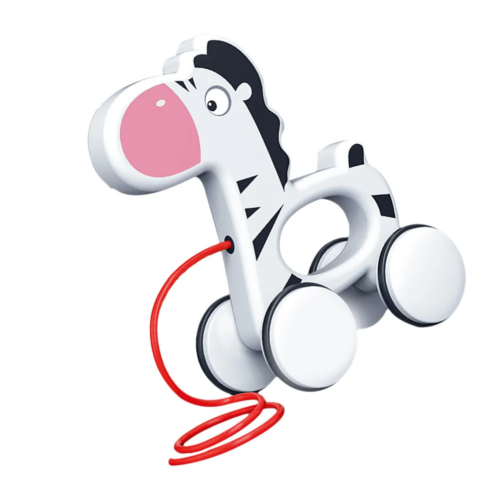 1Pcs Baby Traction Walk Learning Trainer Cartoon Animal Design Party Favor Pulling Car for Toddlers 1-3 Years Pulling Car Toy view 6
