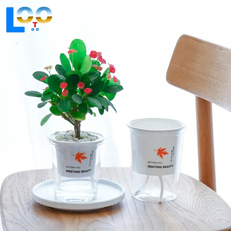 Белый цветочный горшок 4,33/4,92/5,51 дюйма с автоматической присоской, семейный горшок