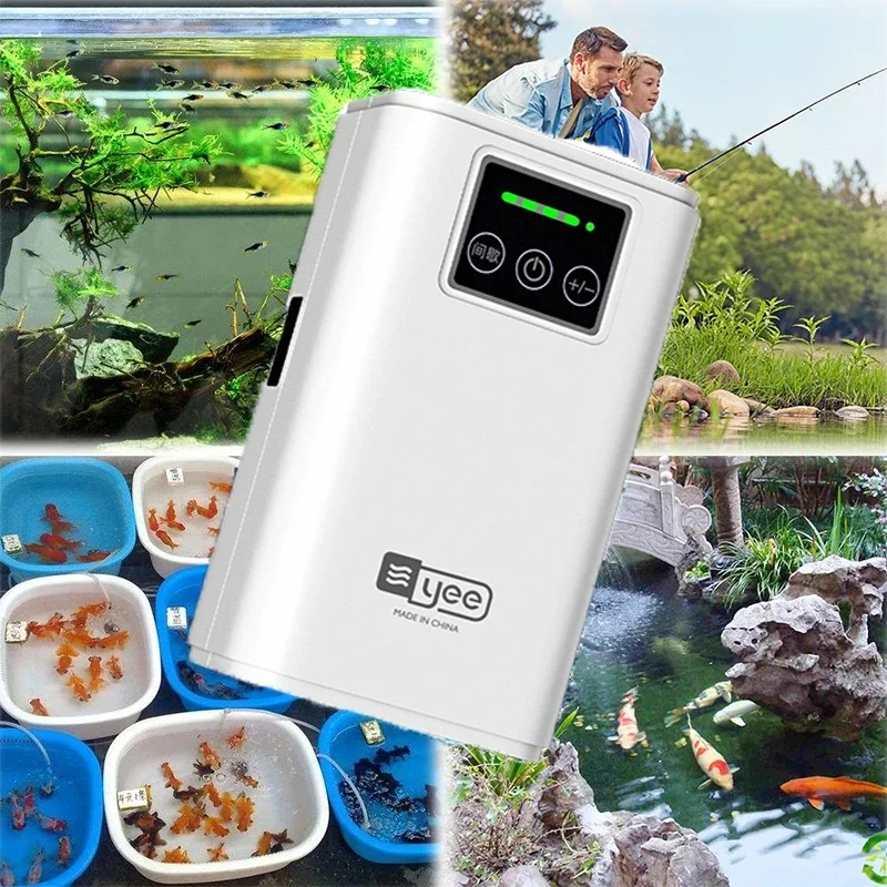 Aquarium Fish Tank Oxygen Pump Charging Dual-Purpose Air Pump Usb Lithium Battery Household Portable Fishing Mute Oxygen Pump