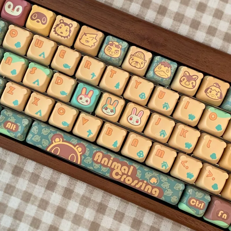 Набор колпачков для клавиш на тему животных и леса, индивидуальный сублимационный моапрофиль из ПБТ, крестовая ось, ключ для намотки, аксессуары для механической клавиатуры