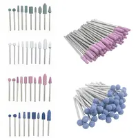 50 unids/pack de brocas para uñas de corindón, cortadores rotativos de rebabas de piedra de cerámica de 3/32 ""para herramienta de accesorios para uñas de manicura