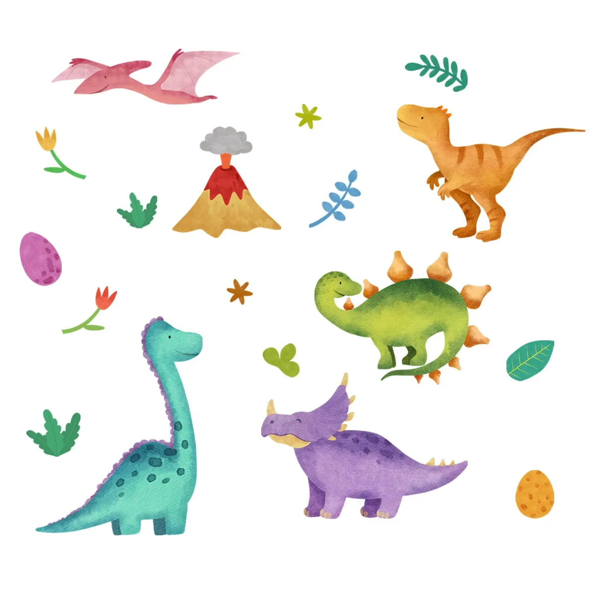 Dinosaur Wall Decals, Dino Alphabet Wall Stickers, Wall Decor for Boy Girl Kids Nursery Baby Bedroom Living Room Classroom