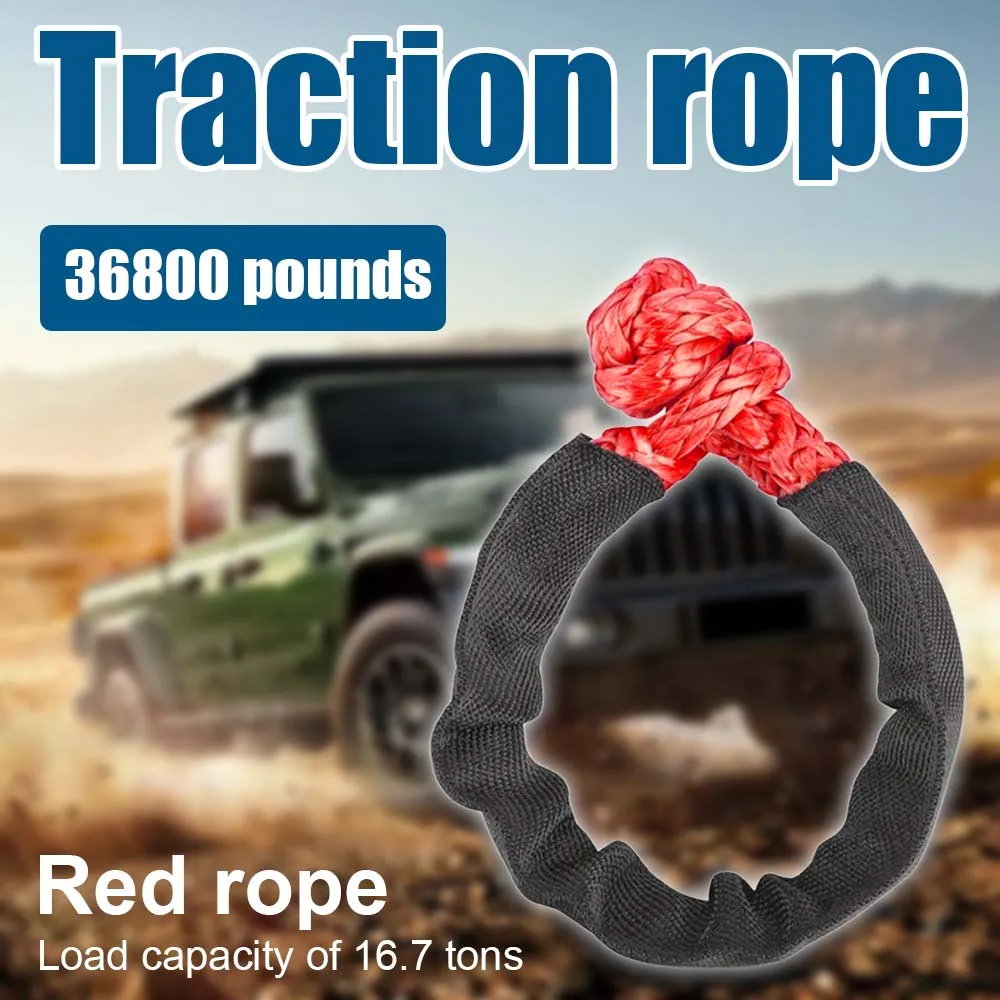 

36,800 lb Off-Road Winch Aluminum Alloy Pulley+High-Strength Polyester/Nylon Traction Rope for Truck Vehicle Recovery Accessory