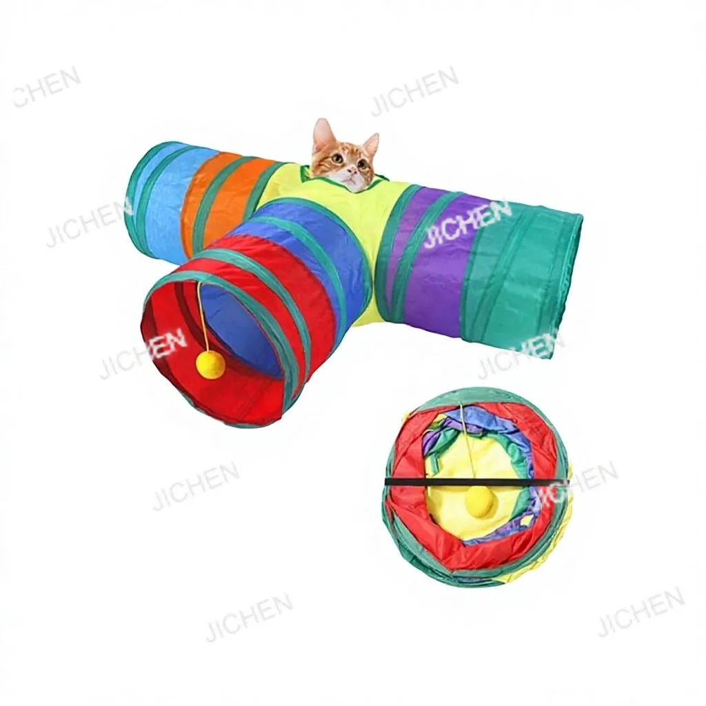 

Складной игровой тоннель-труба для кошек JC, 3-сторонний, 80 см