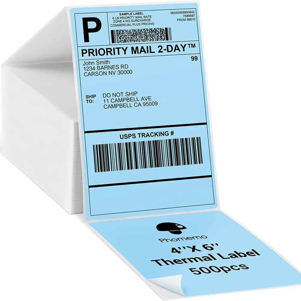 Waterproof Thermal Shipping Labels For Phomemo Adhesive Mailing Stickers Barcode Address Tags Direct Print Logistics Roll