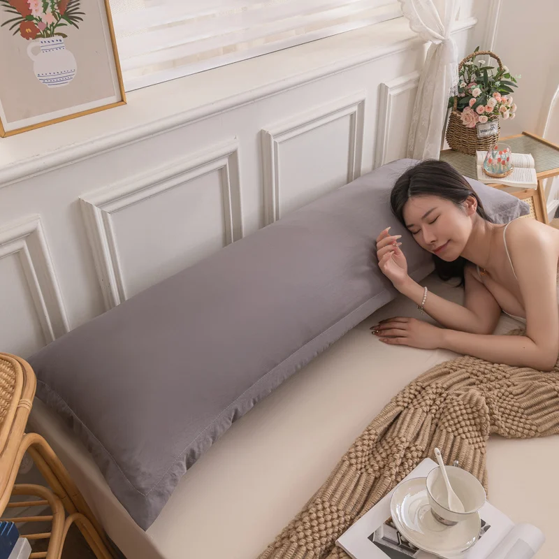 1.2/1.5/1.8m Home Long Pillowcase Skin-friendly Polyester Couple Pillow Case Large Size Home Hugging Body Pillow Cover