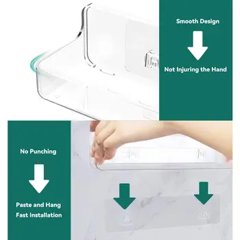 מדפי מקלחת, דבק שקוף אקריליק אמבטיה מקלחת caddy ארגונית, שקוף ללא קידוח קיר אמבטיה אחסון 10 best sales ארגז אמבטיה - №2