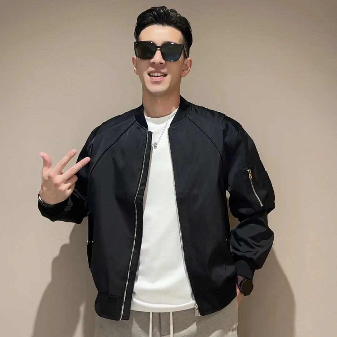 

Новая осенняя повседневная мужская куртка, стильное и универсальное пальто в корейском стиле с простым бейсбольным воротником