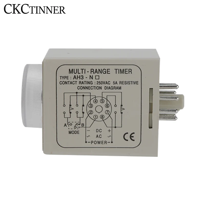 ソケットベース付きの調整可能な電気リレー,マルチレンジ,AH3-NA,nb,nc,ne,nd,8ピン,24v,110v,220v,380v