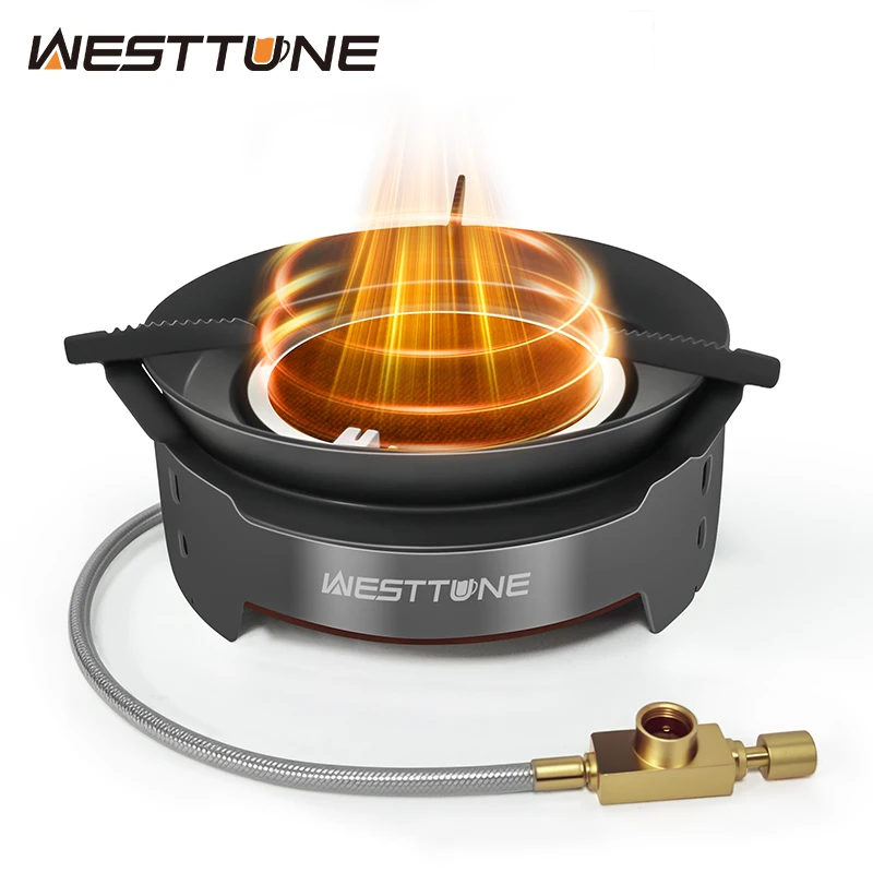 موقد غاز للتخييم من WESTTUNE بقدرة 3600 وات، موقد عالي الطاقة يعمل بالأشعة تحت الحمراء، طباخ غاز محمول مقاوم للرياح للنزهات الخارجية والتنزه والطهي