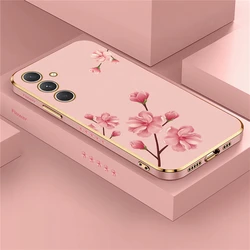 A54 Plating Phone Case For Samsung Galaxy A55 A35 A15 A25 A05S A24 Flower Shockproof Soft Back Cover Funda