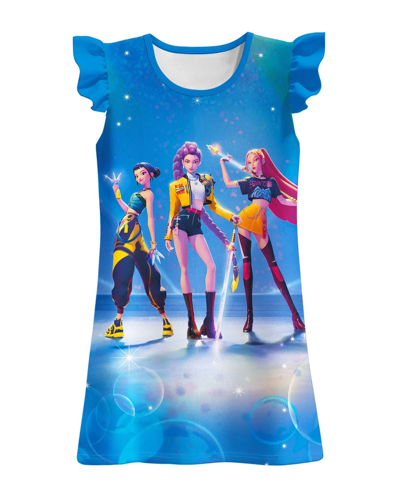 فساتين جديدة لعام 2025 من KPop شيطان الصيادين للفتيات ملابس كرتونية فساتين للفتيات الصغيرات لحفلات الزفاف والأميرة فيستدوس أفضل هدية