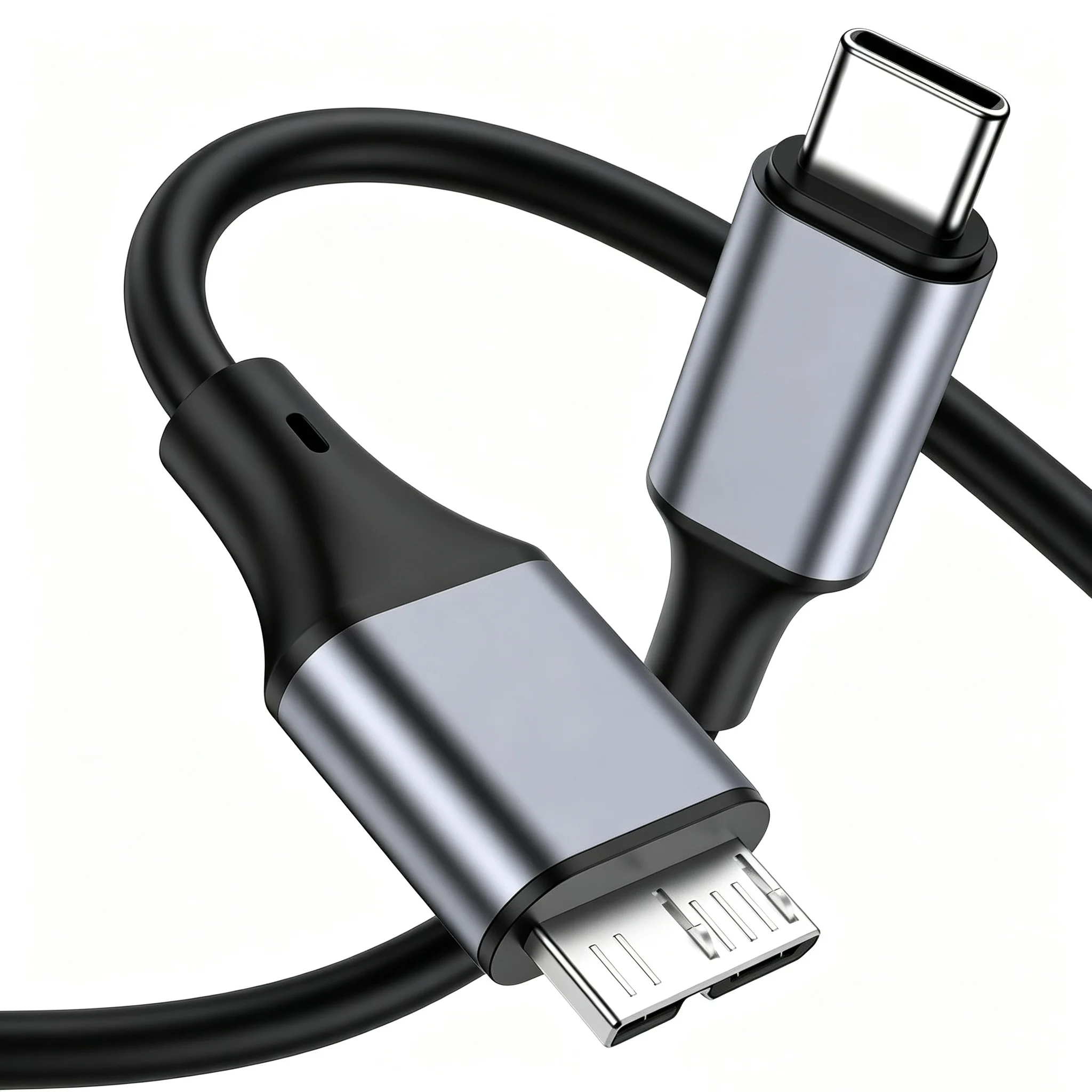 Câble USB C vers Micro B 3.0 de 1 m, 5 Gbps, 3 A, synchronisation rapide des données, cordon pour Macbook Pro, disque dur, HDD, SSD, boîtier Micro-B vers USB C