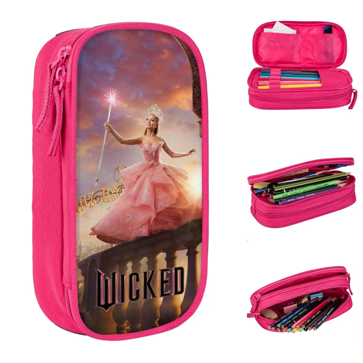 Glinda Wicked Movie Pencil Cases New Musical Pen Box Bag Student Large Storage Students School Cosmetic Pencilcases