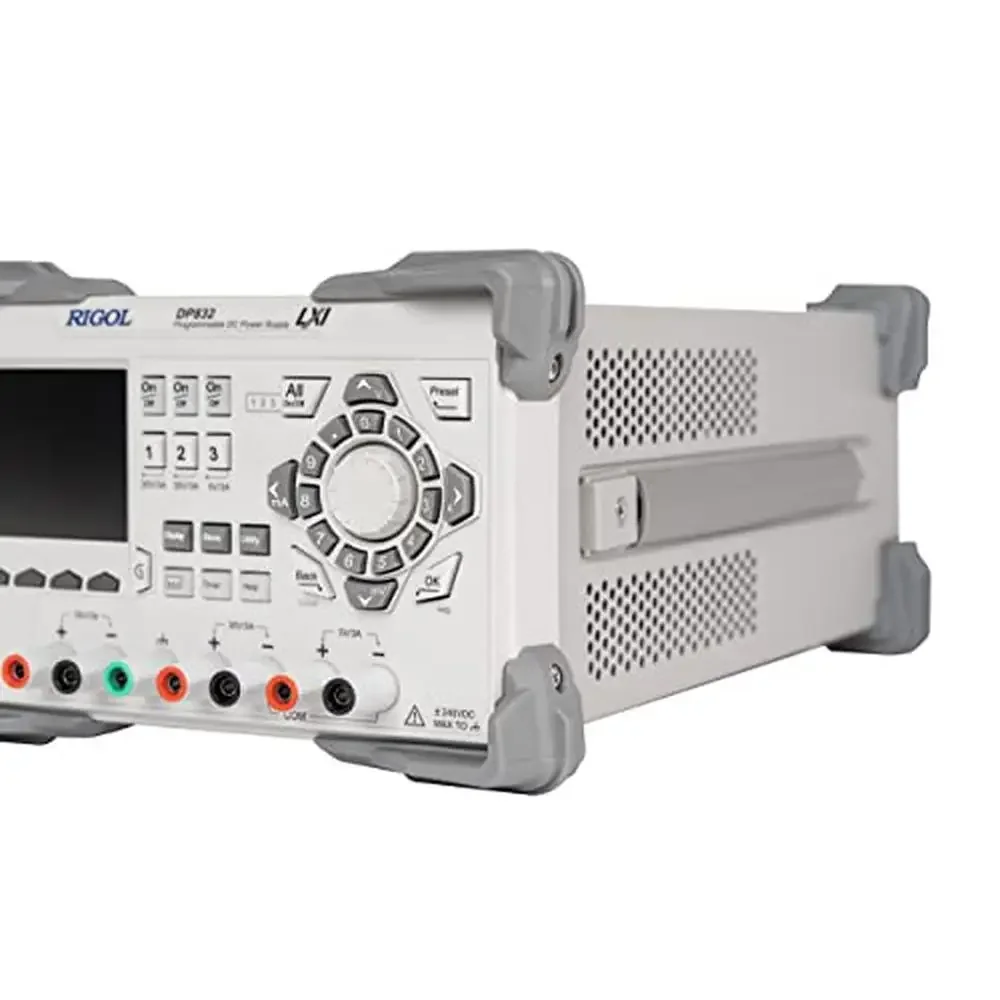 Fonte de alimentação CC linear programável de 3 canais, potência total de 195W, 30V, faixa de saída 3A, ondulação e ruído baixos, resposta transitória rápida