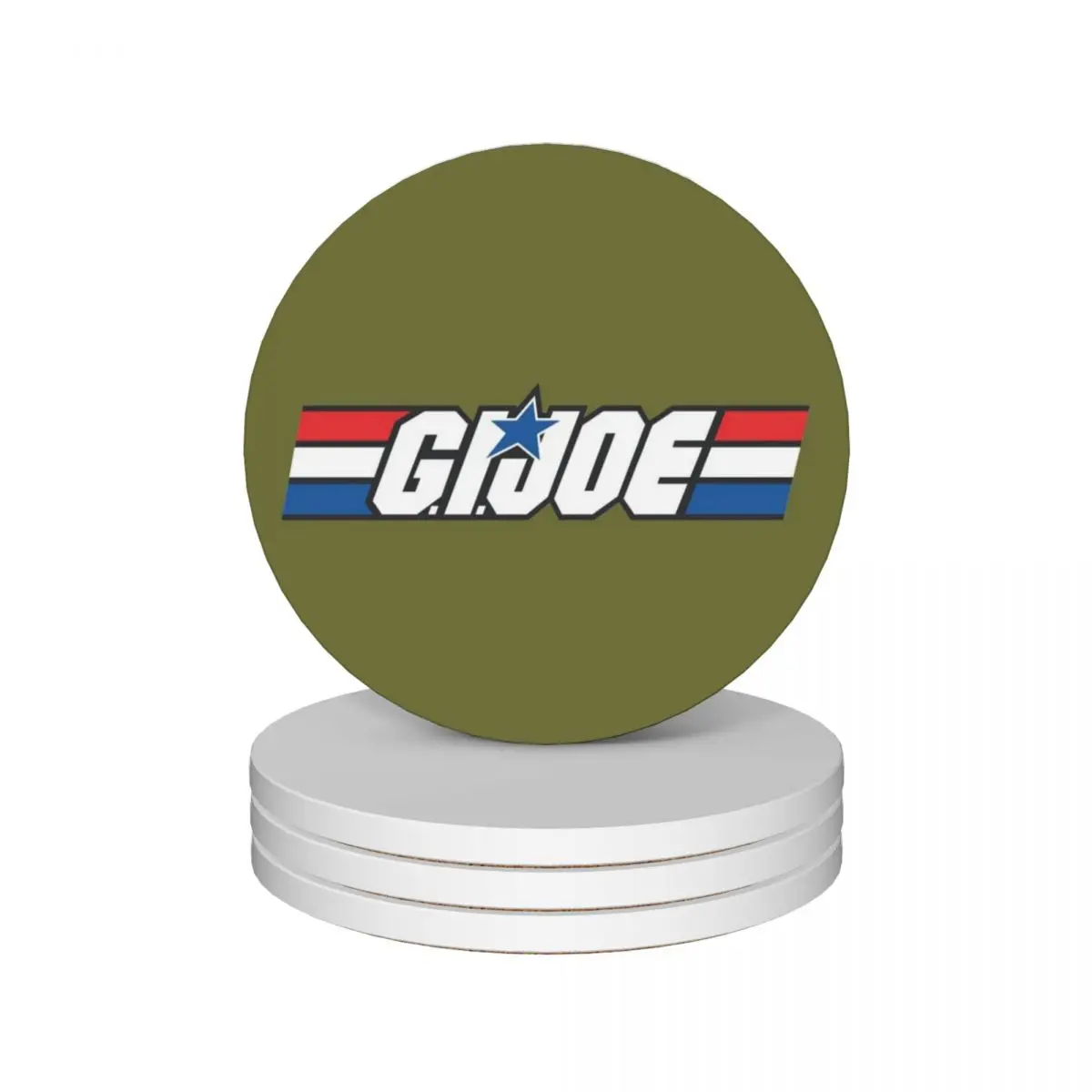 

Gi Joe Logo Artwork Ceramic Coasters (Set of 4) slate mat for dishes set for drinks household utensils kitchen Coasters