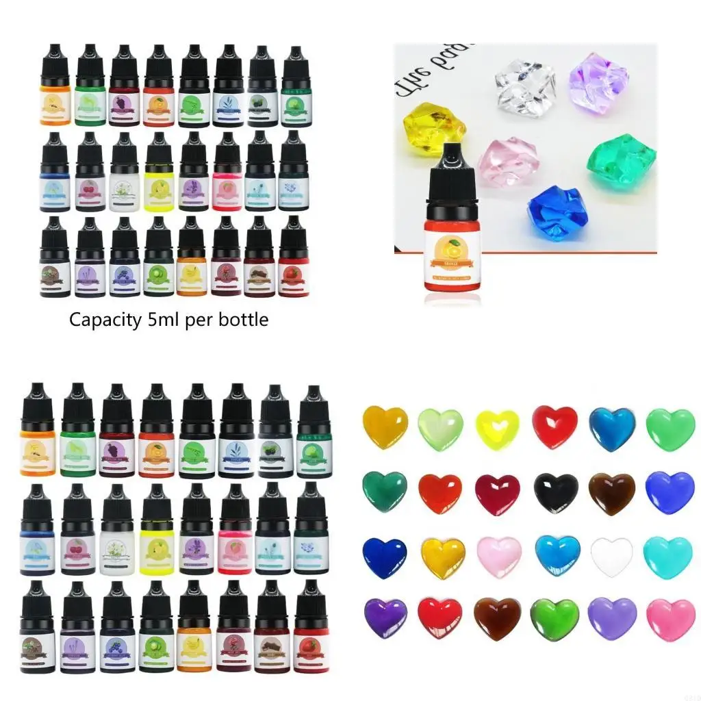 24 Colors Epoxy Resin UV Glue Crafts Pigment Bright Color Non Odor Material Manual Jewelry Pendant DIY Art Crafts Decor