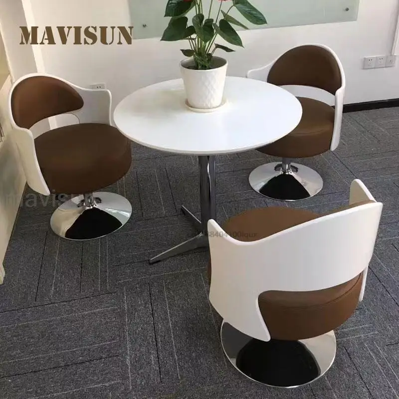 

Light Luxury Sales Office Reception Negotiation Table And Chair Combination Modern Exhibition Hall Marketing Round Small Table