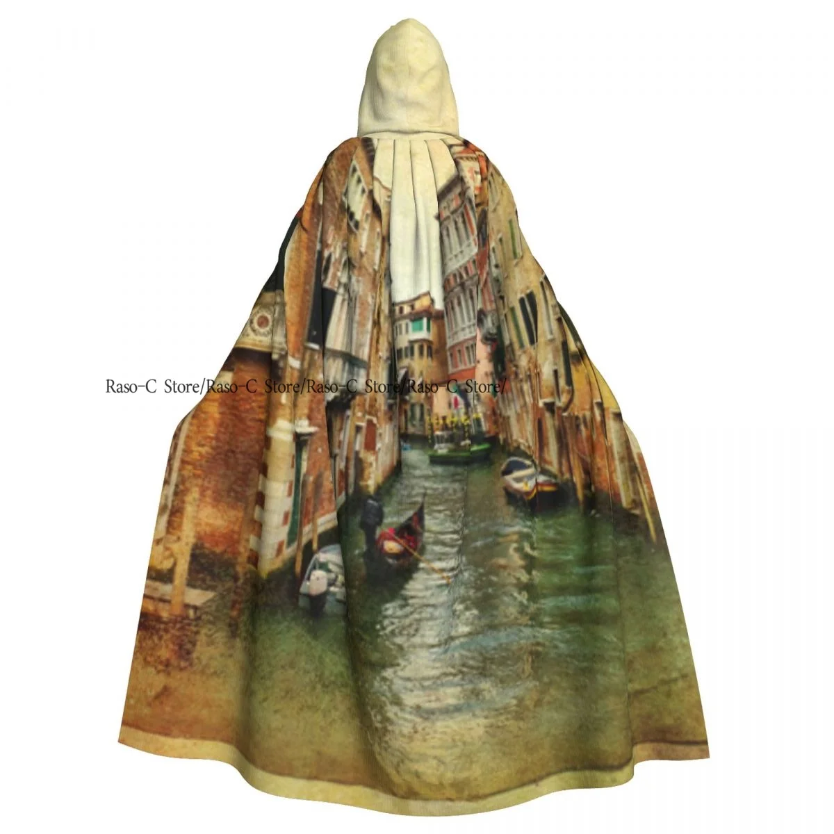 Hooded Cloak Unisex Cloak with Hood View Of Canal In Venice Italy Cloak Vampire Witch Cape Cosplay Costume