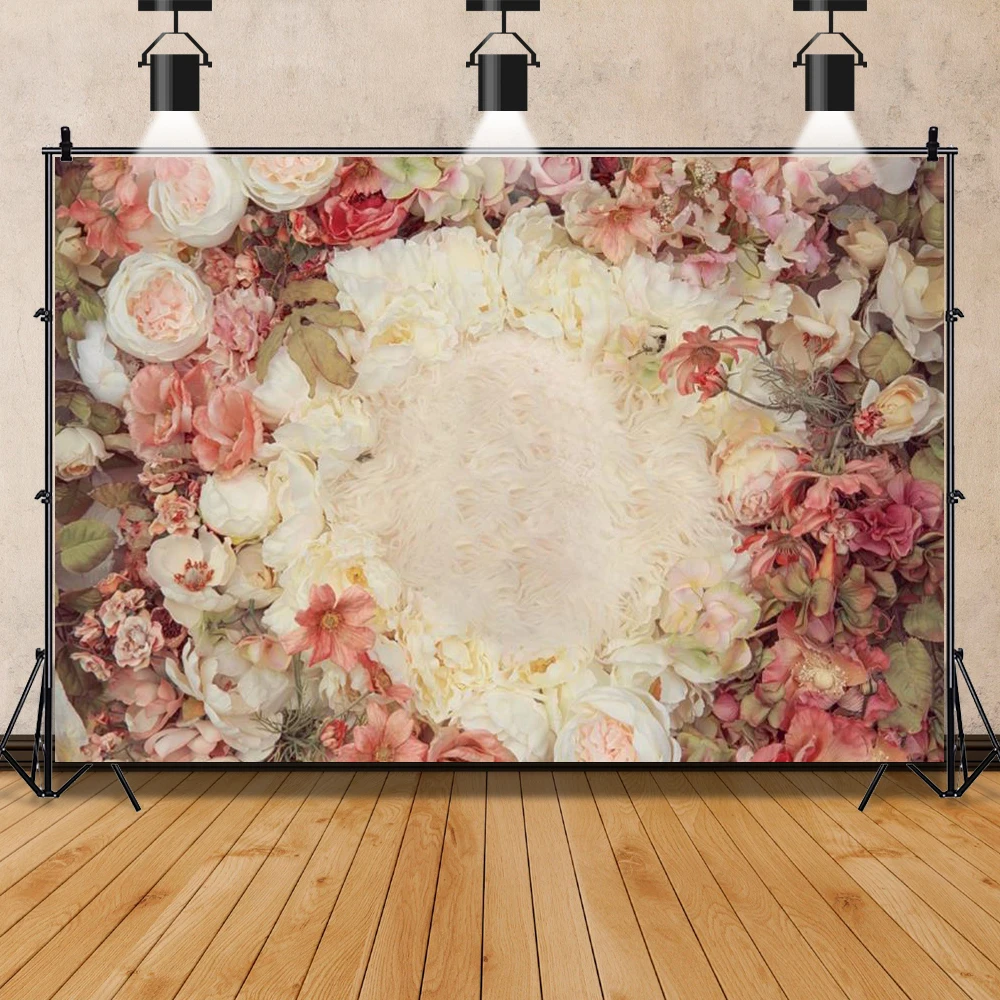 Newborn Baby Shower Princess Background For Photography Butterfly Flowers Petal Branches Birthday Photo Backdrop Photo Studio