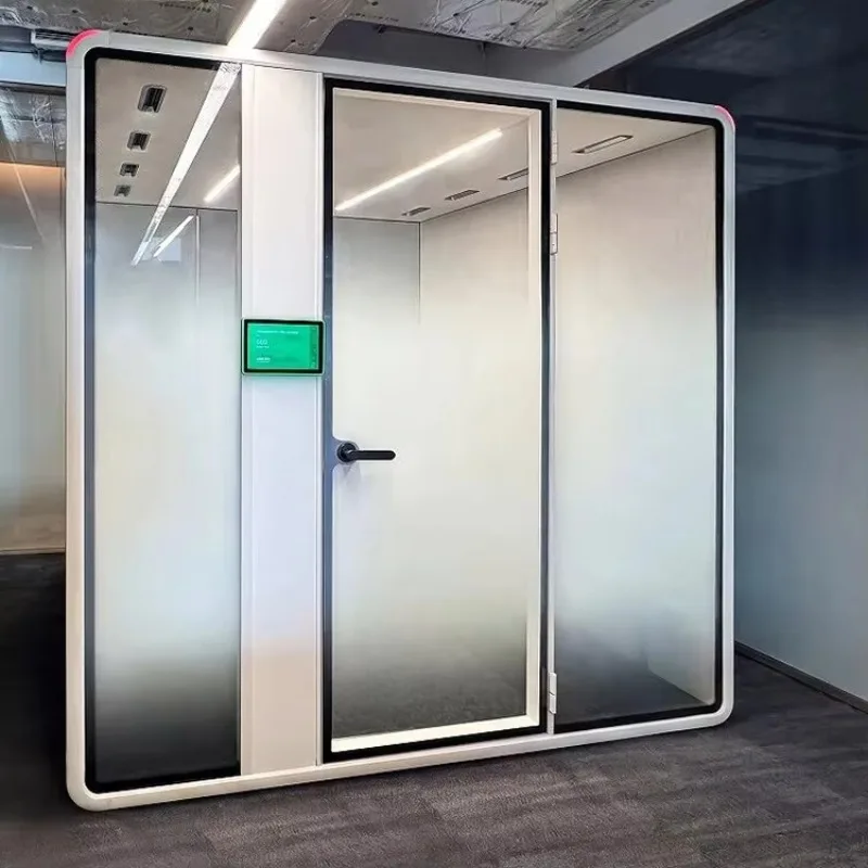 Noise Reduction Acoustic Office Pod Soundproof Intelligent Door Lock Office Silence Booth For Meeting Live Broadcast Webcasting